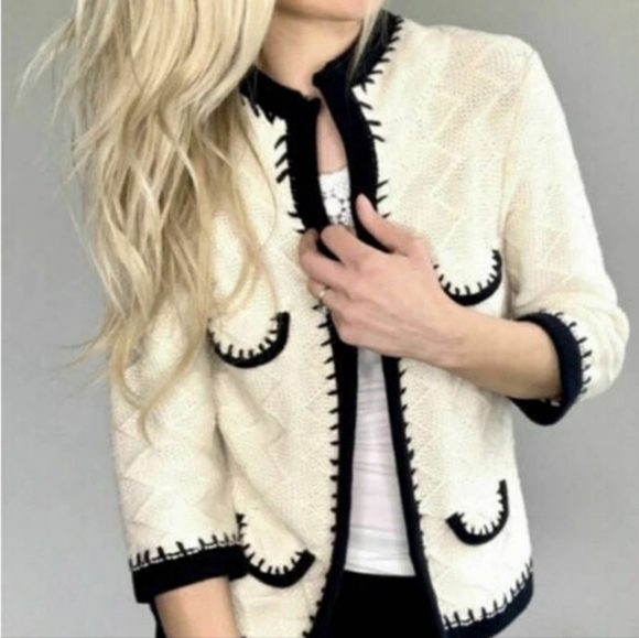 CAbi Jackets & Blazers - Cabi 297 M Cream "Socialite" Knit Open Front Cardigan Sweater jacket